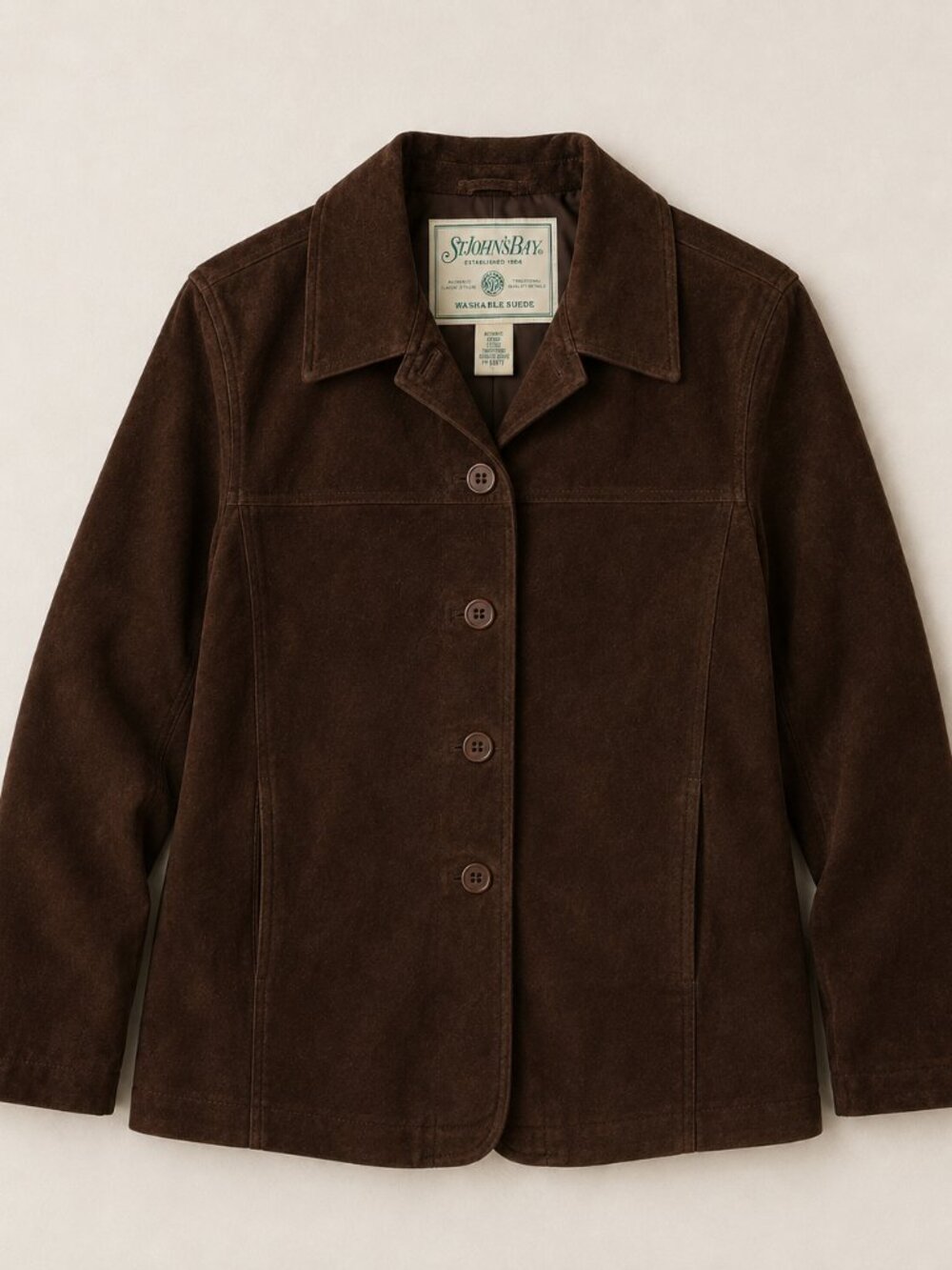 St. John's Bay Vintage Suede Button-Front Jacket